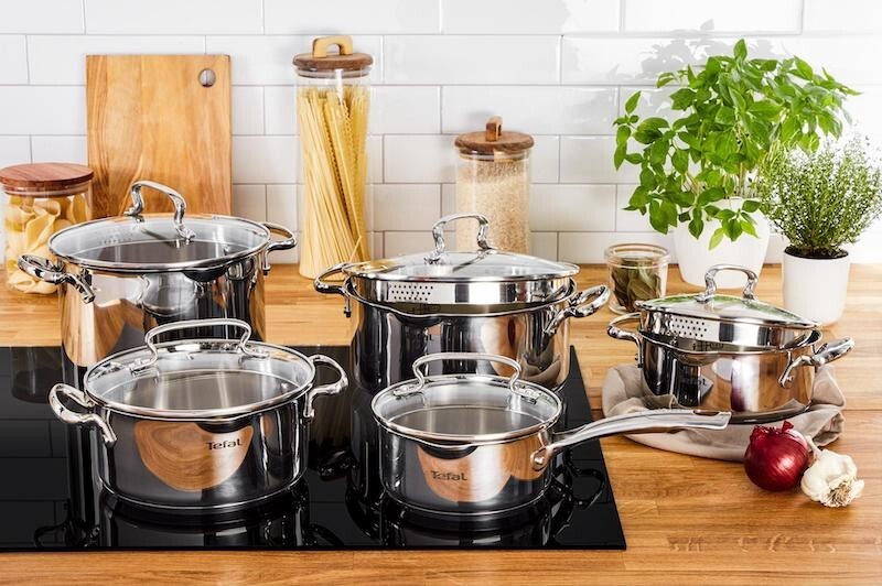 Tefal Duetto+ 10-Piece Pot Set with Glass Lids
