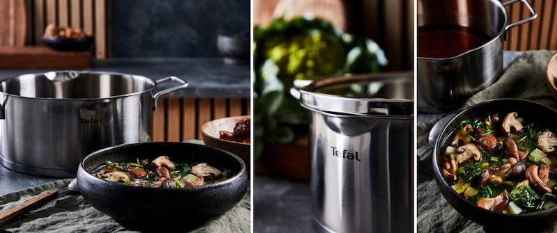 Tefal Nordica Edelstahl-Topfset 10-teilig mit Glasdeckeln