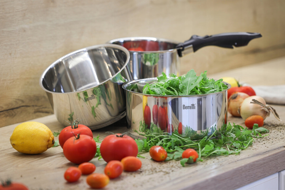 Berretti Comodo 7-Piece Pot Set with Removable Handle and Glass Lids