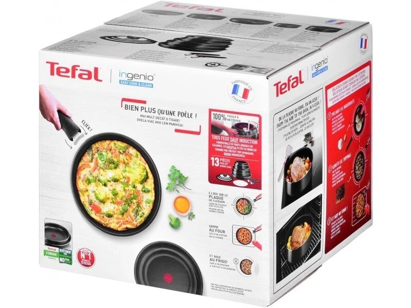 Tefal Ingenio Easy Cook & Clean 13-teiliges Topf- und Pfannenset mit 2 abnehmbaren Griffen