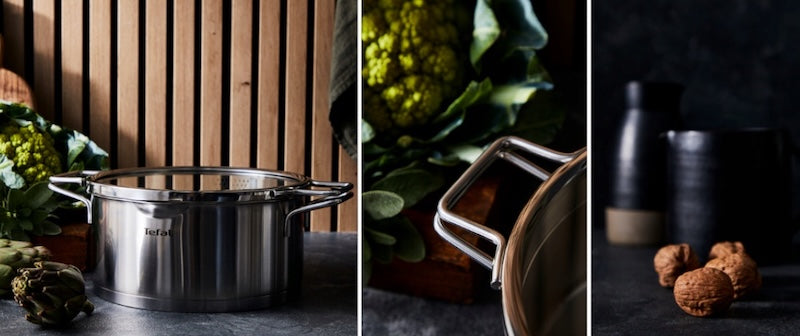 Tefal Nordica Edelstahl-Topfset 10-teilig mit Glasdeckeln