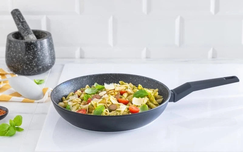 Zwieger Forte — Set di padelle antiaderenti 4 pezzi con coperchi in vetro (24/28 cm)