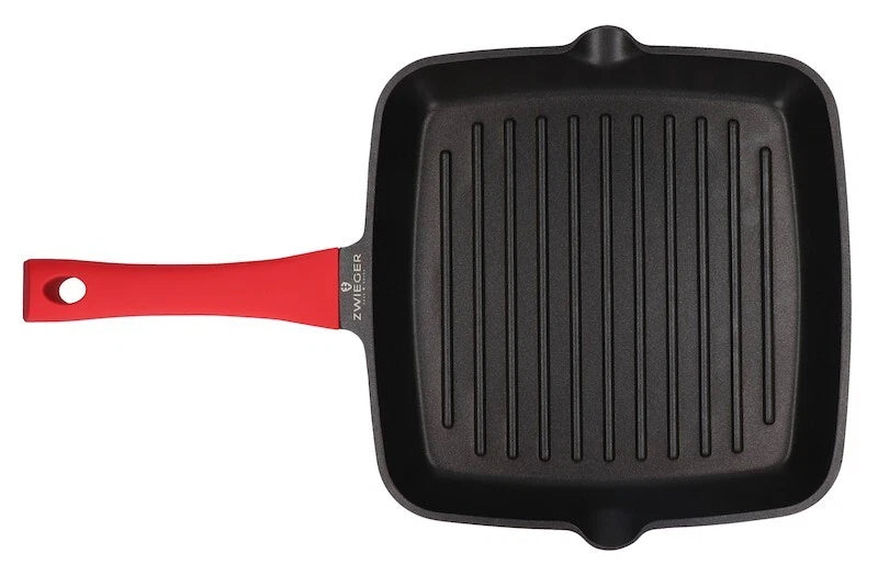 Zwieger Obsidian — Juego de 3 sartenes: sartén 24 cm, sartén grill 28 cm, wok 32 cm