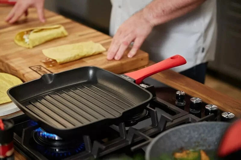 Zwieger Obsidian — Juego de 3 sartenes: sartén 24 cm, sartén grill 28 cm, wok 32 cm