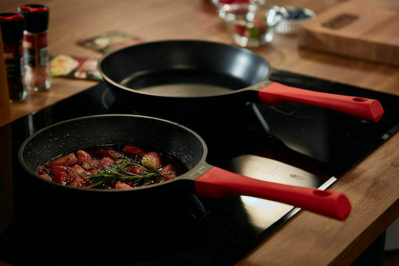 Zwieger Obsidian Topf- und Pfannenset 11-teilig aus Aluminiumdruckguss mit Glasdeckeln
