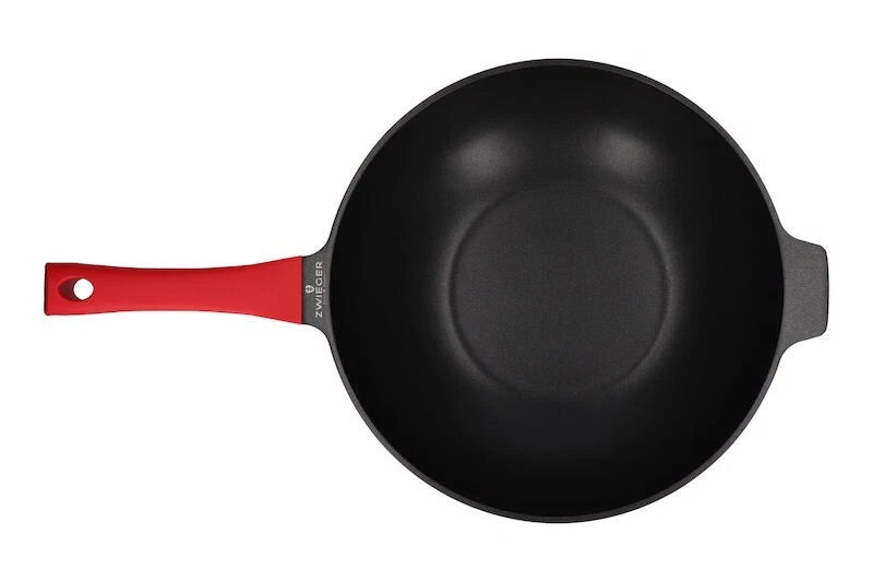 Zwieger Obsidian — Juego de 3 sartenes: sartén 24 cm, sartén grill 28 cm, wok 32 cm
