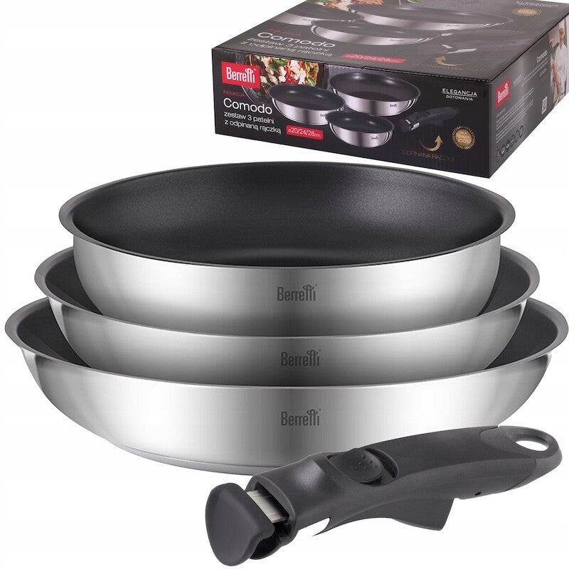 Berretti Comodo pan set - removable handle detail