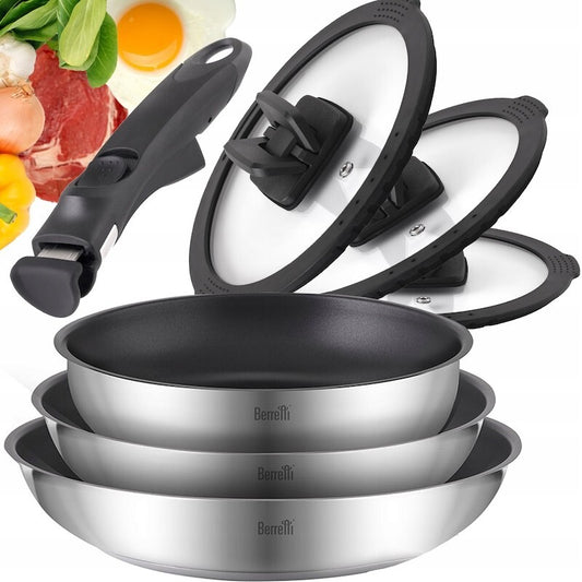 Berretti Comodo 7-piece pan set with glass lids
