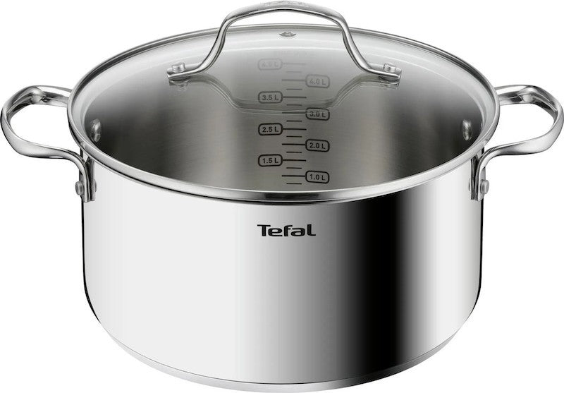 Tefal Infinite pot set - both pots with glass lids
