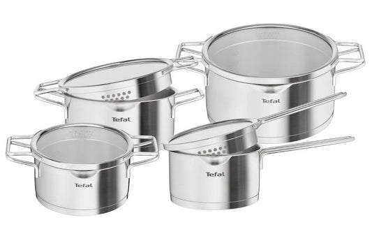 Tefal Nordica 8-piece stainless steel pot set