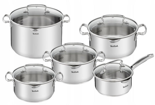 Tefal Duetto+ 10-piece pot set with glass lids