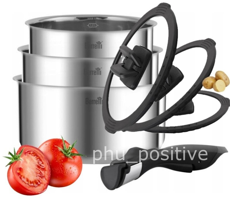 Berretti Comodo 7-piece pot set with glass lids